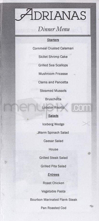 Adrianas Restaurant - Burlington, VT menu_pic
