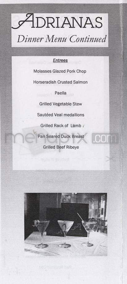 Adrianas Restaurant - Burlington, VT menu_pic