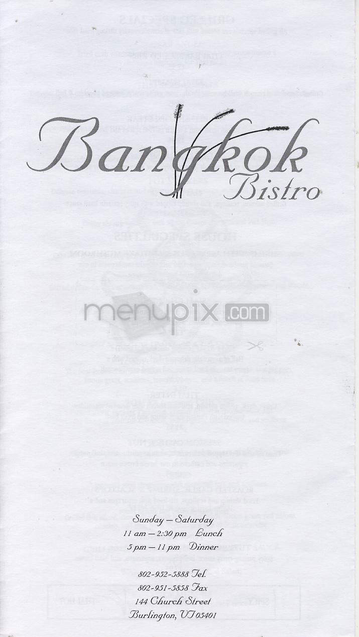 Bangkok Bistro - Burlington, VT menu_pic