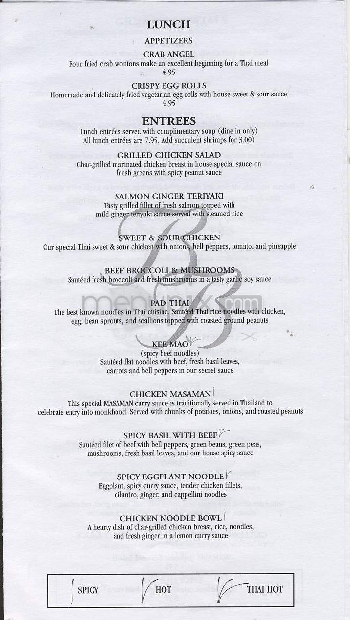 Bangkok Bistro - Burlington, VT menu_pic