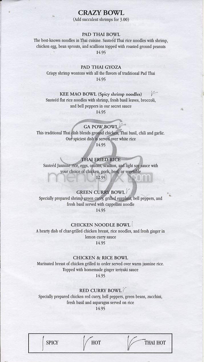 Bangkok Bistro - Burlington, VT menu_pic