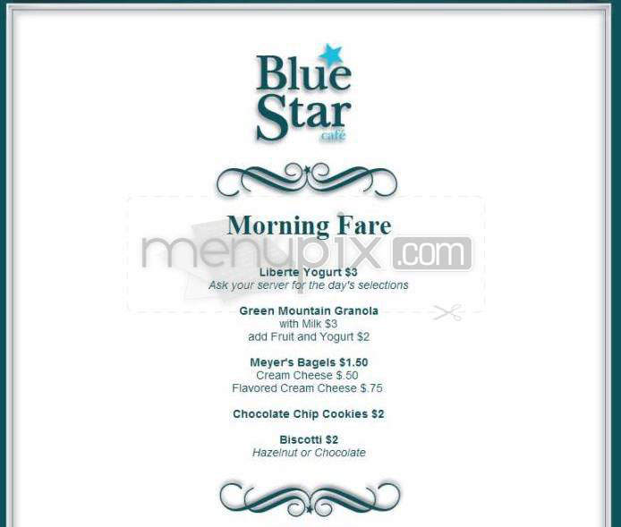 Blue Star Cafe - Winooski, VT menu_pic