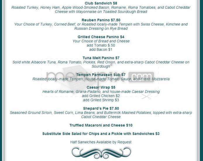 Blue Star Cafe - Winooski, VT menu_pic