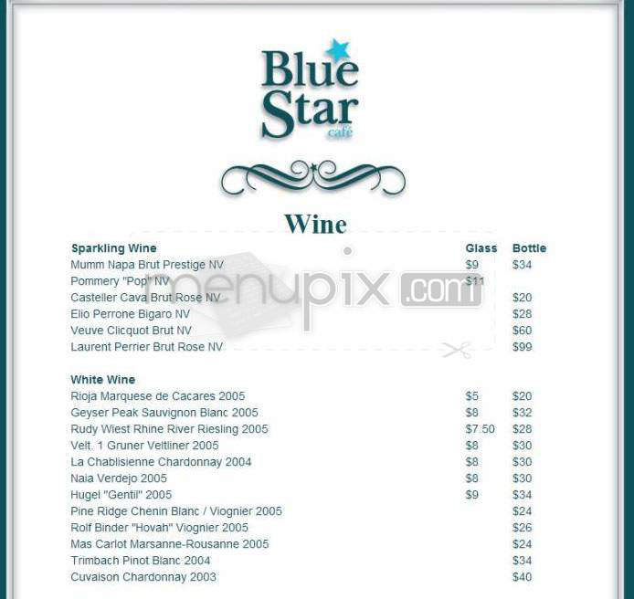 Blue Star Cafe - Winooski, VT menu_pic