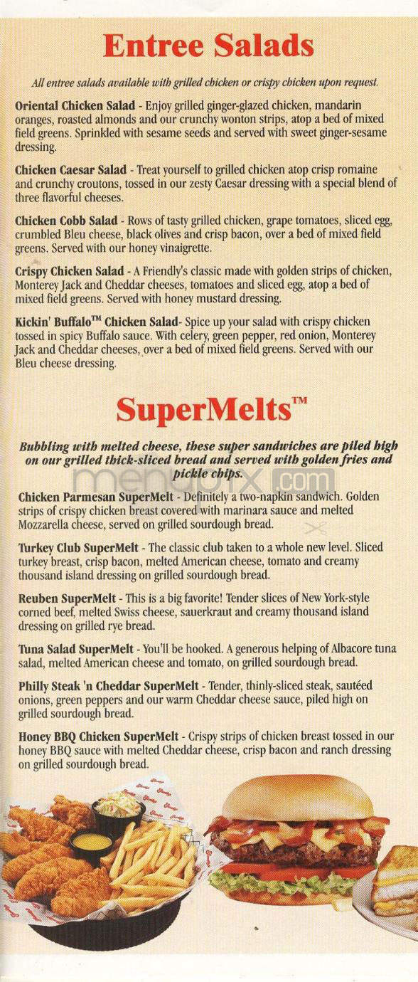 Friendly's Ice Cream Shop - South Burlington, VT menu_pic