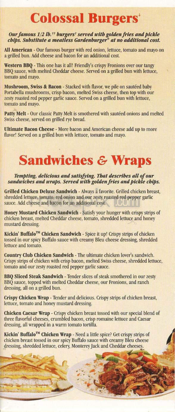 Friendly's Ice Cream Shop - South Burlington, VT menu_pic