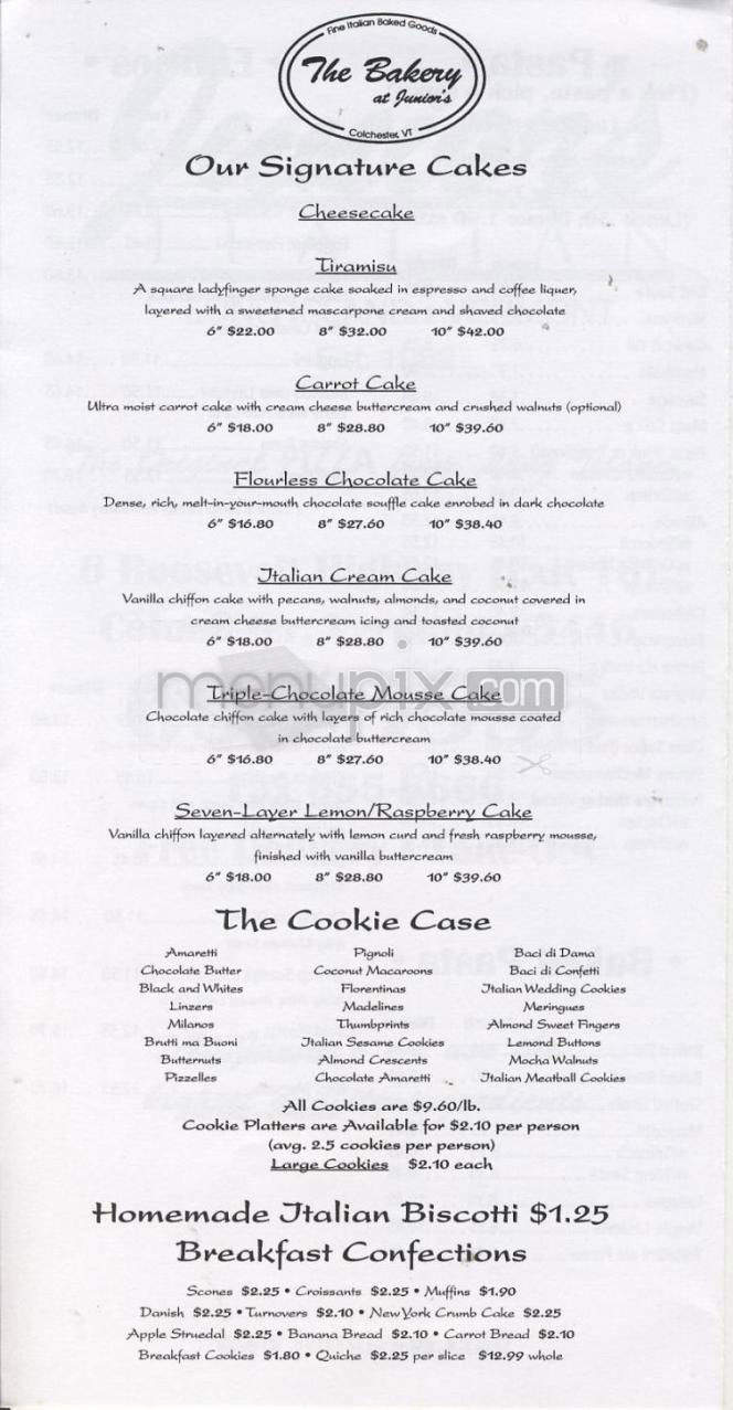 Junior's Italian - Burlington, VT menu_pic