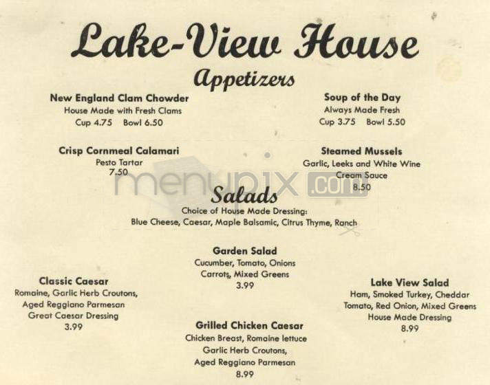 Lake-View Bar & Grille - South Burlington, VT menu_pic