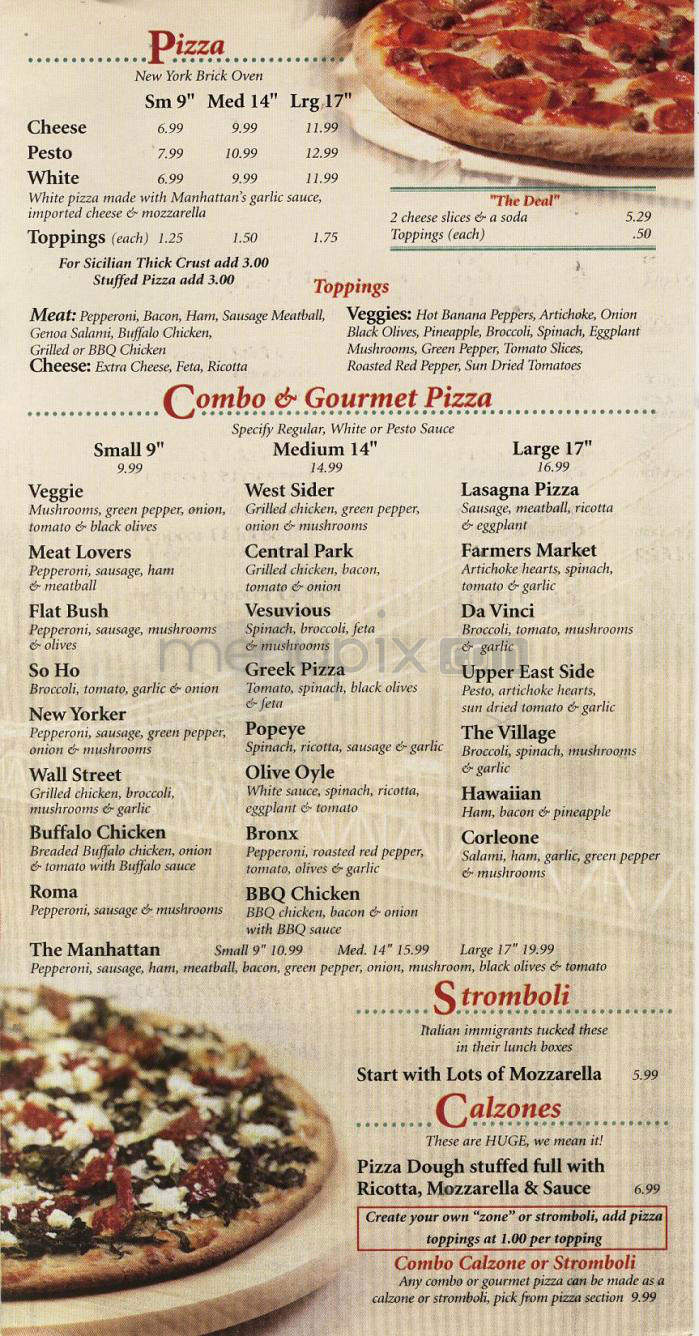 Manhattan Pizza - Burlington, VT menu_pic