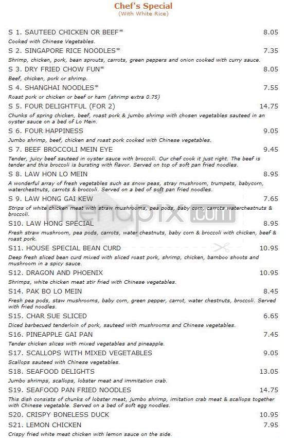 Orchid Chinese Cuisine - South Burlington, VT menu_pic