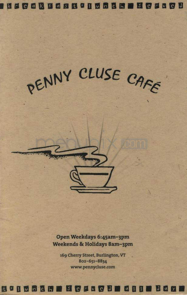 Penny Cluse Cafe - Burlington, VT menu_pic