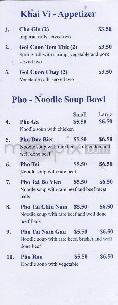 Pho Dang Vietnamese Cafe - Winooski, VT menu_pic