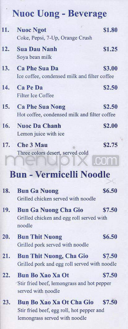 Pho Dang Vietnamese Cafe - Winooski, VT menu_pic