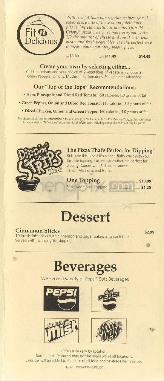 Pizza Hut - Burlington, VT menu_pic