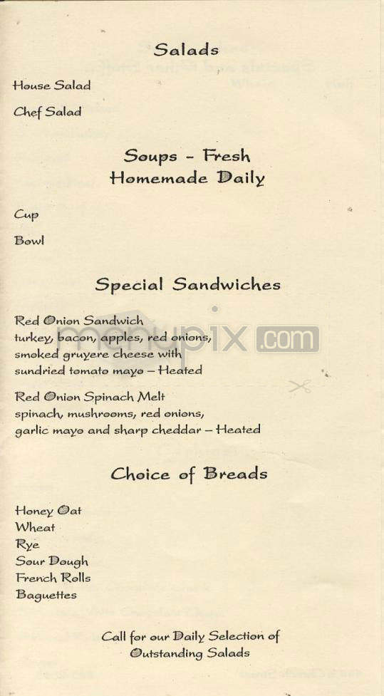 Red Onion Restaurant - Burlington, VT menu_pic