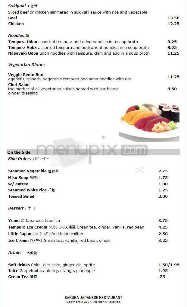 Sakura Japanese Restaurant - Burlington, VT menu_pic