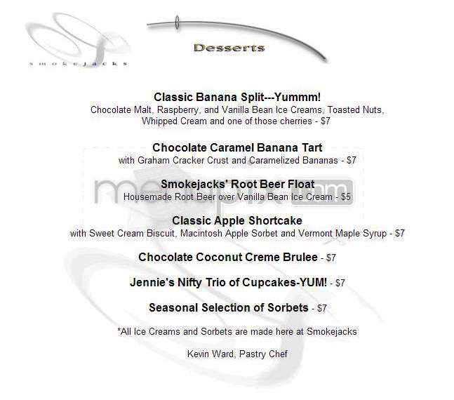 Smokejacks - Burlington, VT menu_pic