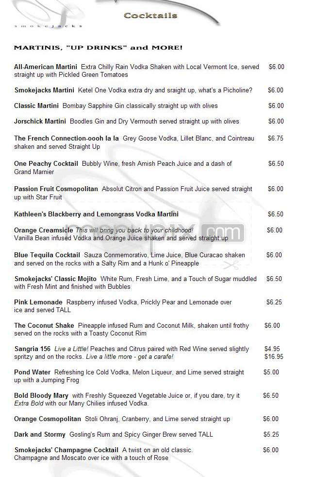 Smokejacks - Burlington, VT menu_pic
