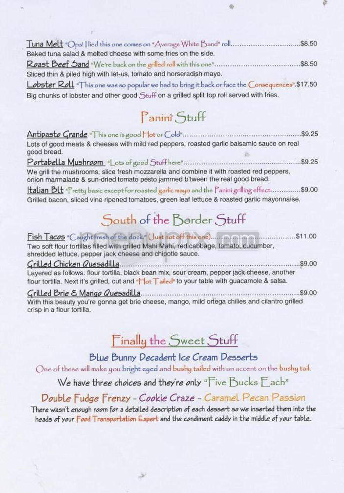 Splash At The Boathouse - Burlington, VT menu_pic