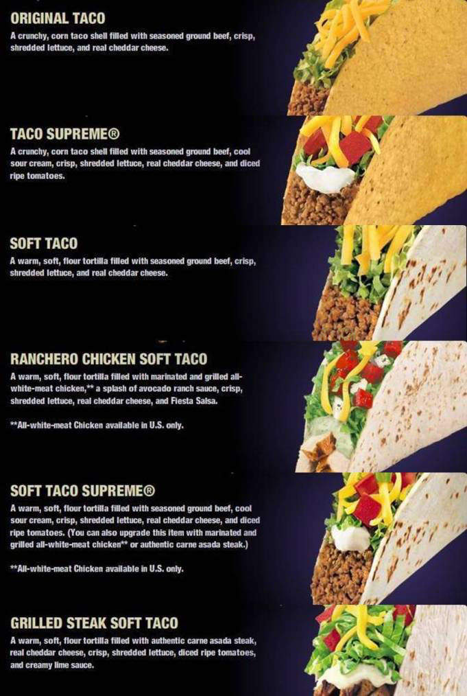 Taco Bell - South Burlington, VT menu_pic