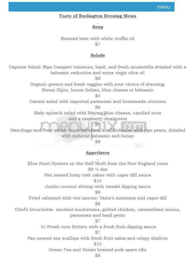 Taste Of Burlington - Burlington, VT menu_pic