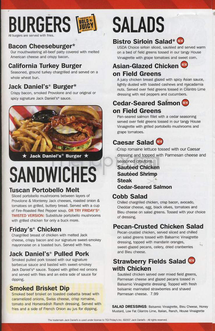 TGI Friday's - Burlington, VT menu_pic