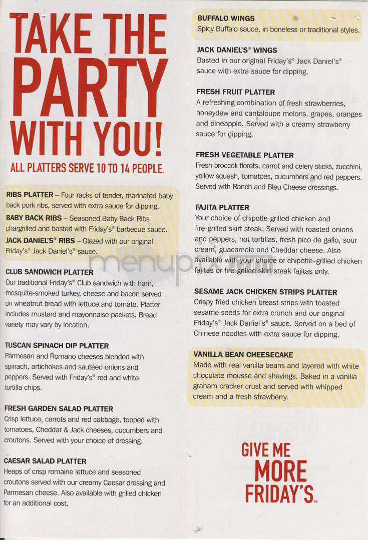 TGI Friday's - Burlington, VT menu_pic