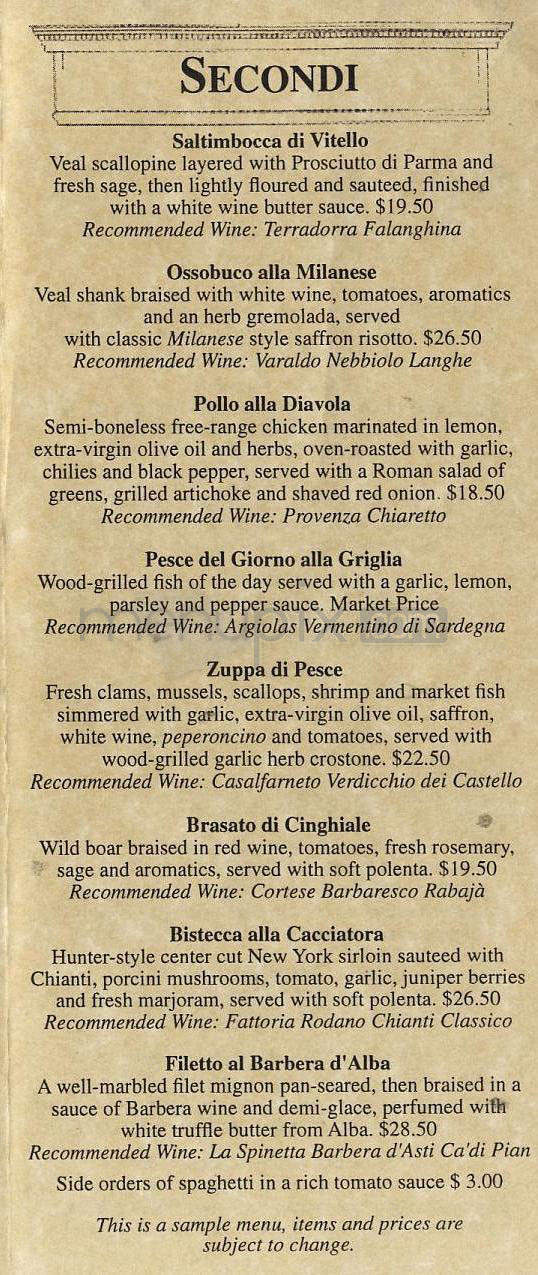Trattoria Delia - Burlington, VT menu_pic