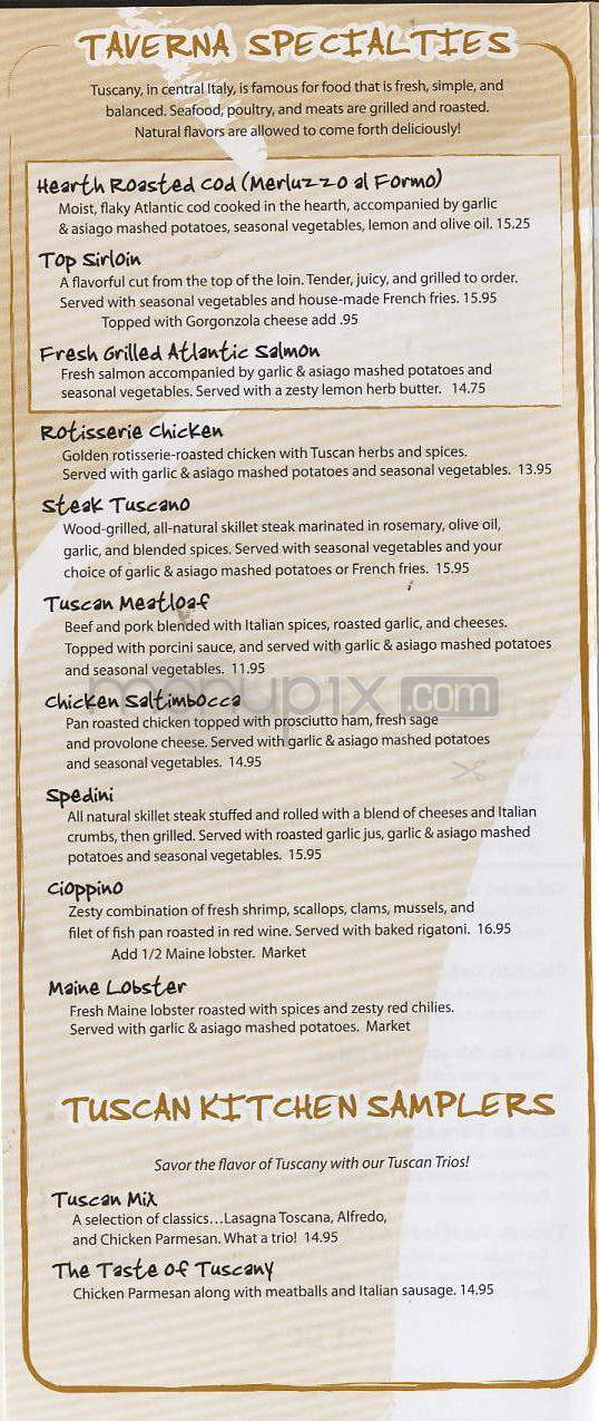 Tuscan Kitchen - South Burlington, VT menu_pic