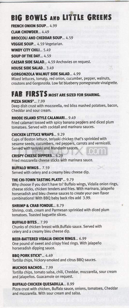 Uno Chicago Grill - South Burlington, VT menu_pic