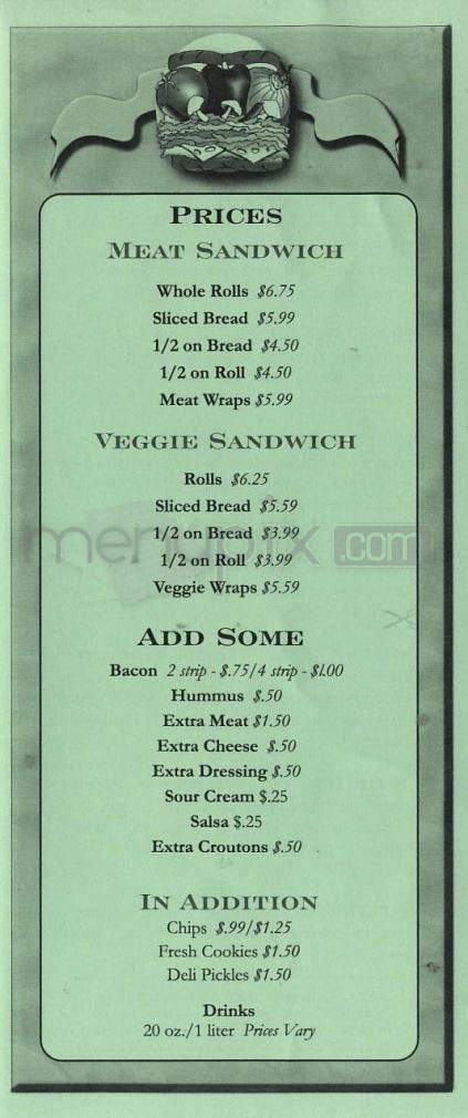 Vermont Sandwich Company - Winooski, VT menu_pic
