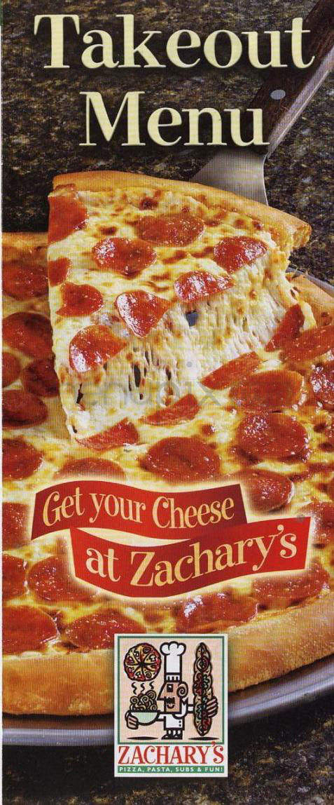 Zachary's Family Fun Center - South Burlington, VT menu_pic