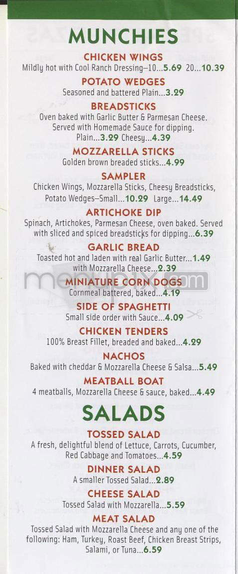 Zachary's Family Fun Center - South Burlington, VT menu_pic