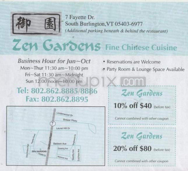 Zen Gardens - Burlington, VT menu_pic
