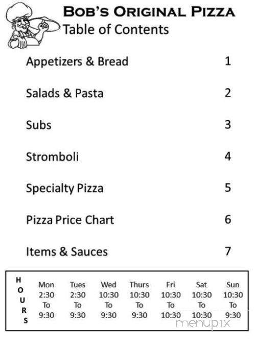 Bob's Original Pizza - Flint, MI menu_pic