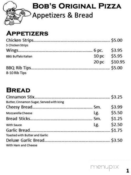 Bob's Original Pizza - Flint, MI menu_pic