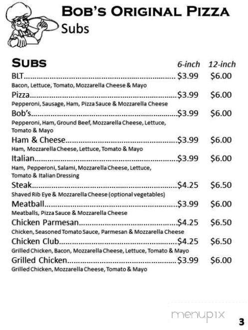 Bob's Original Pizza - Flint, MI menu_pic