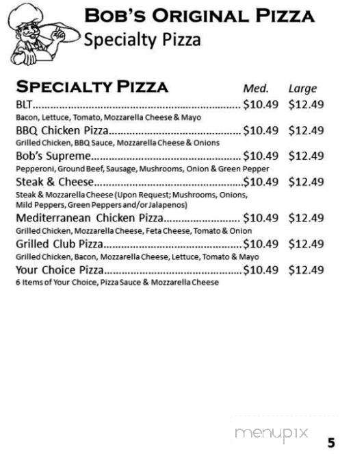 Bob's Original Pizza - Flint, MI menu_pic