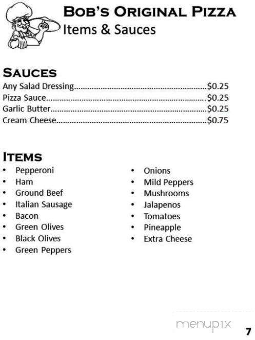 Bob's Original Pizza - Flint, MI menu_pic