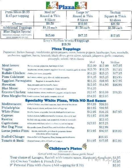 Blue Naples Pizza - Kernersville, NC menu_pic