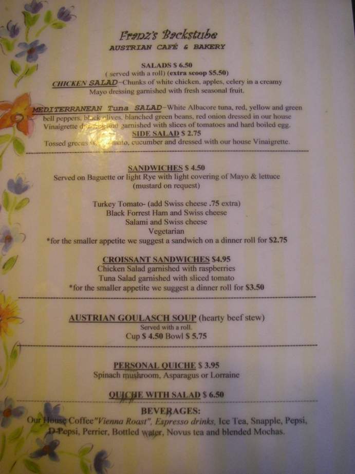 Backstube Austrian Bakery Cafe - Reno, NV menu_pic