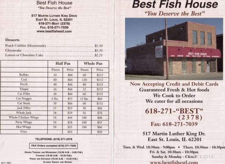 Best Fish House - East Saint Louis, IL menu_pic