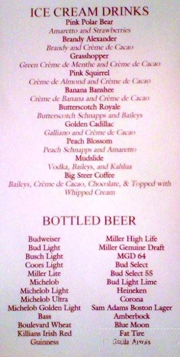 Big Steer Restaurant & Lounge - Altoona, IA menu_pic