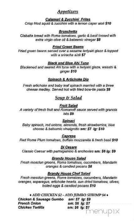 Brandy House - Monroe, LA menu_pic