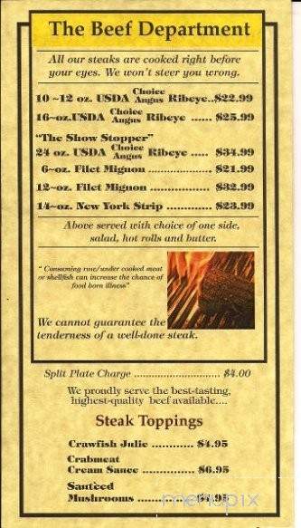 Beechwood Restaurant & Lounge - Vicksburg, MS menu_pic