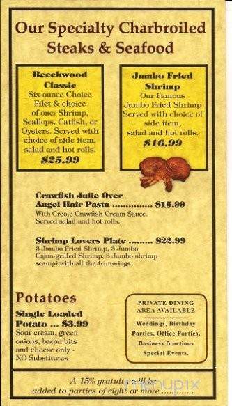 Beechwood Restaurant & Lounge - Vicksburg, MS menu_pic