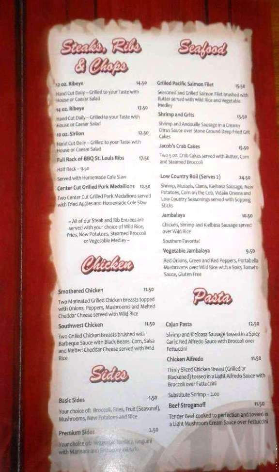 Billy's Barn Restaurant Lounge - Salem, VA menu_pic