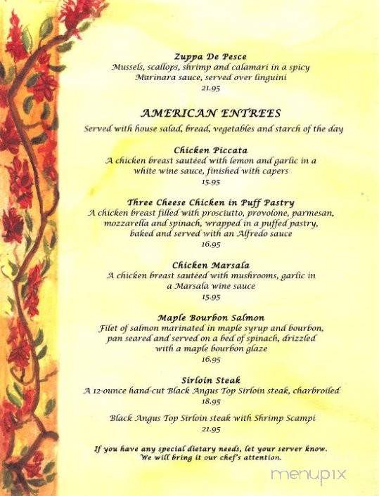 Bella Luna Ristorante - Ludlow, VT menu_pic