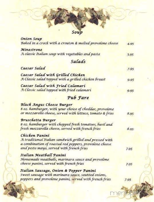 Bella Luna Ristorante - Ludlow, VT menu_pic