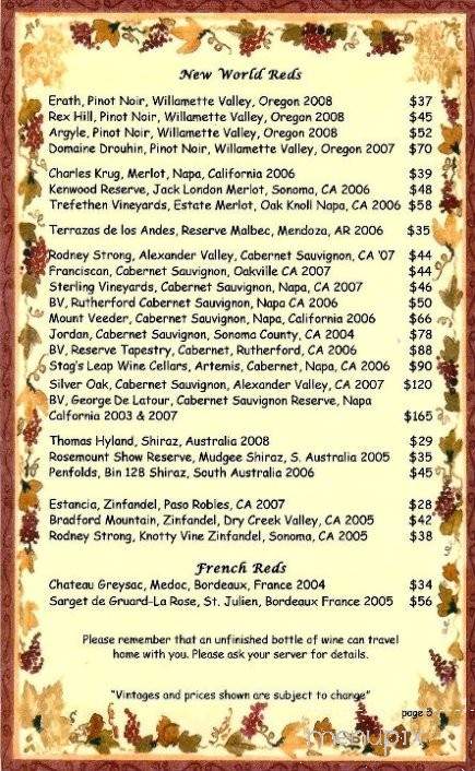Bella Luna Ristorante - Ludlow, VT menu_pic